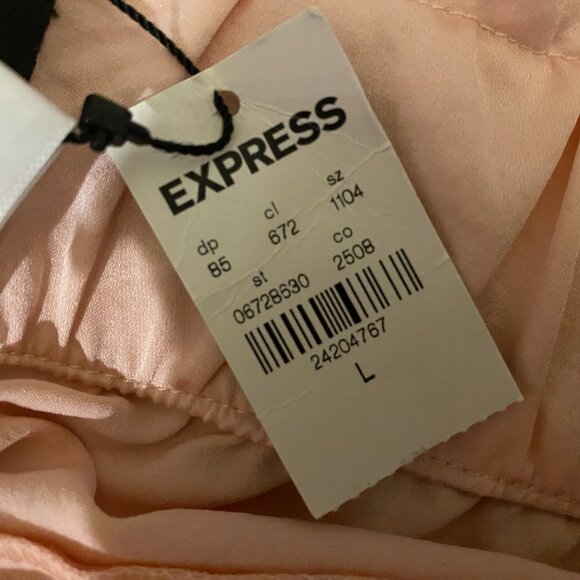 Express Pink Extreme High Rise Satin Cargo Jogger Size L NWT - Picture 10 of 11